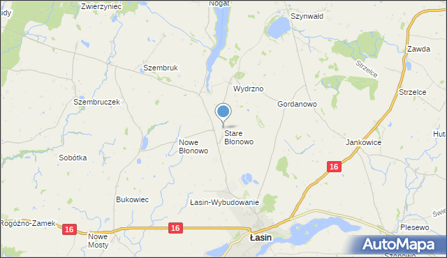 mapa Stare Błonowo, Stare Błonowo na mapie Targeo